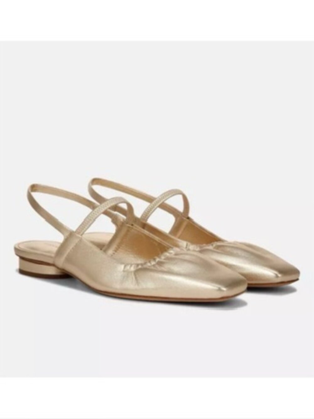 New Vince Venice Slingback Flat Champagne Gold Sz 8